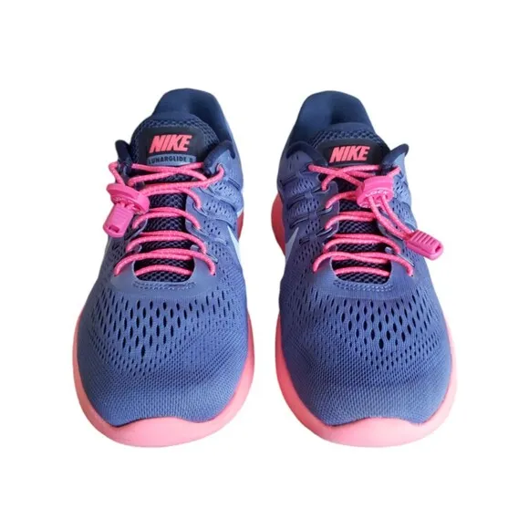 Nike Lunar Glide 8 Shoes Women's Sz 10 Blue Mesh Low Top Lace Up Running Sneaker