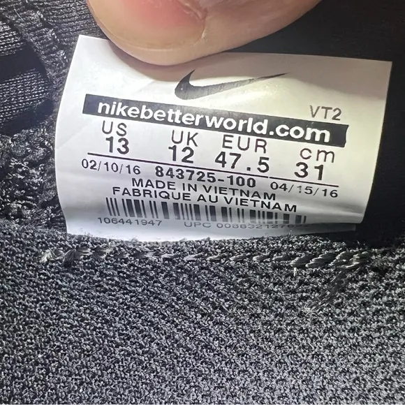 Nike LunarGlide 8 SZ 13 Mens Grey/ Black 843725-100