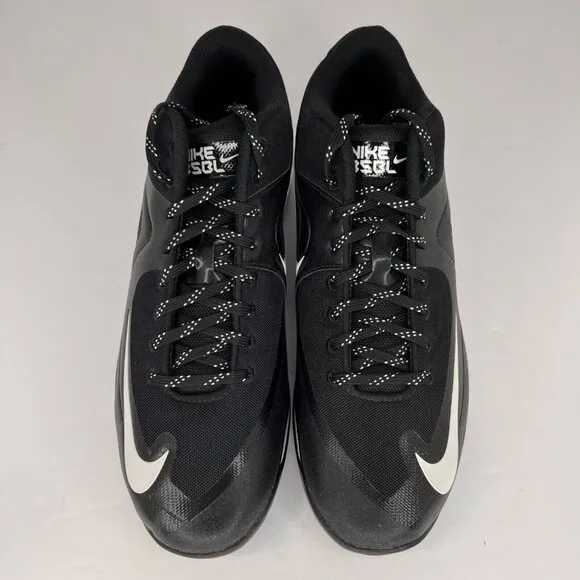 Nike Mens 684690-010 Black White Lunarlon MVP Pregame Size 12 Baseball Shoes