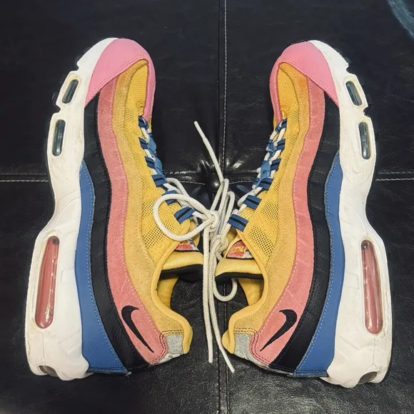 Nike Mens Air Max 95 Running Shoes Sz:12 Yellow Pink CZ9170-700 Low Top Lace Up