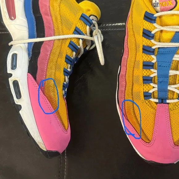 Nike Mens Air Max 95 Running Shoes Sz:12 Yellow Pink CZ9170-700 Low Top Lace Up