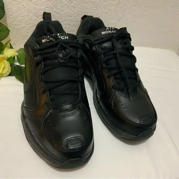 Nike Mens Air Monarch IV Sneaker Shoes Black 416355-001 Low Top Lace Up 11.5W 4E