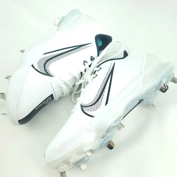 Nike Mens Force Zoom Trout 7 Pro CQ7224-101 White Lace Up Baseball Cleats Sz 8.5