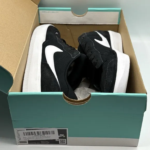Nike Mens SB Force 58 Skateboard Shoes Sneakers Black/White CZ2959-001 Size 8
