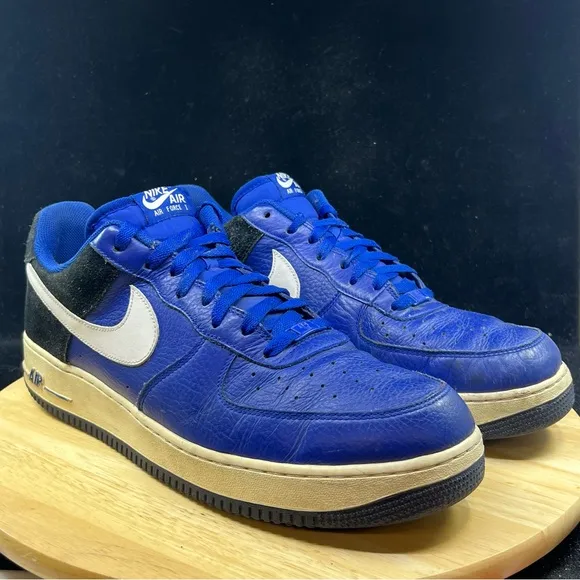 Nike Mens Size 15 Air Force 1 Low Royal Blue Black Athletic Shoe 488298-403