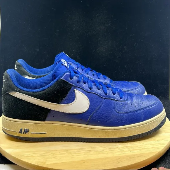 Nike Mens Size 15 Air Force 1 Low Royal Blue Black Athletic Shoe 488298-403