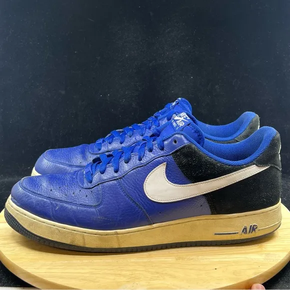 Nike Mens Size 15 Air Force 1 Low Royal Blue Black Athletic Shoe 488298-403