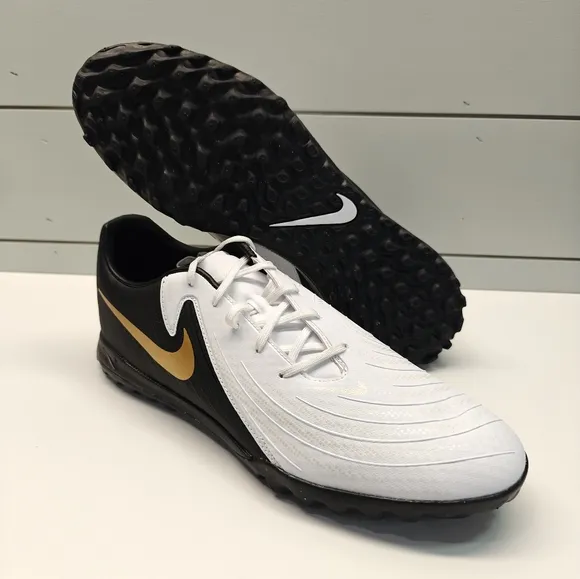 Nike Phantom GX 2 Academy TF Made Ready Pack White Black Gold Soccer Shoes 11.5