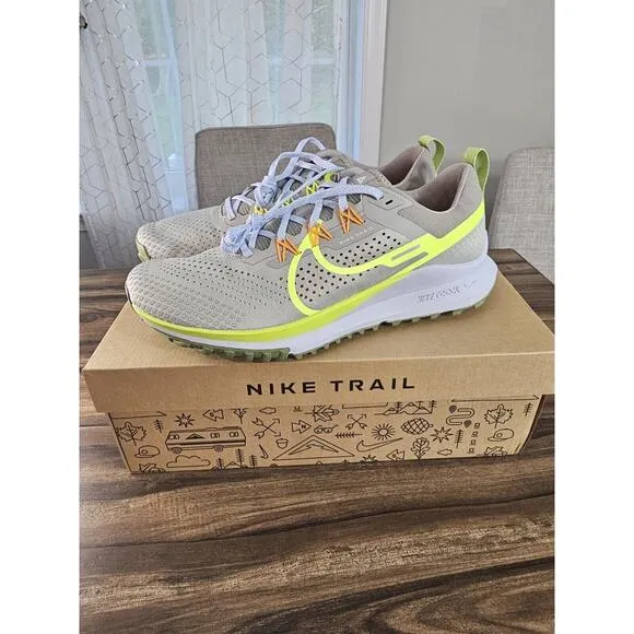 Nike‎ React Pegasus Trail 4 Grey/Volt-Orange Running Shoe DJ6158 002 Mens 10.5