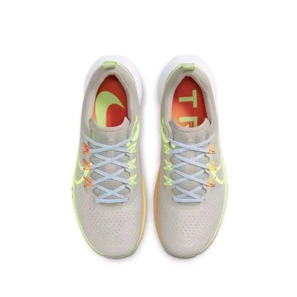 Nike‎ React Pegasus Trail 4 Grey/Volt-Orange Running Shoe DJ6158 002 Mens 10.5