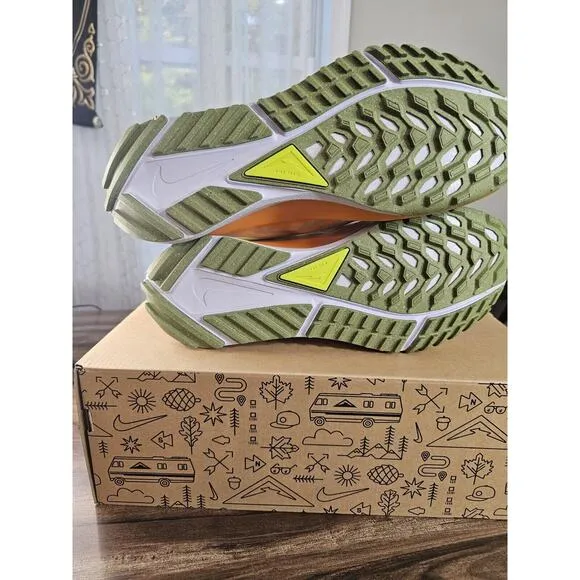 Nike‎ React Pegasus Trail 4 Grey/Volt-Orange Running Shoe DJ6158 002 Mens 10.5