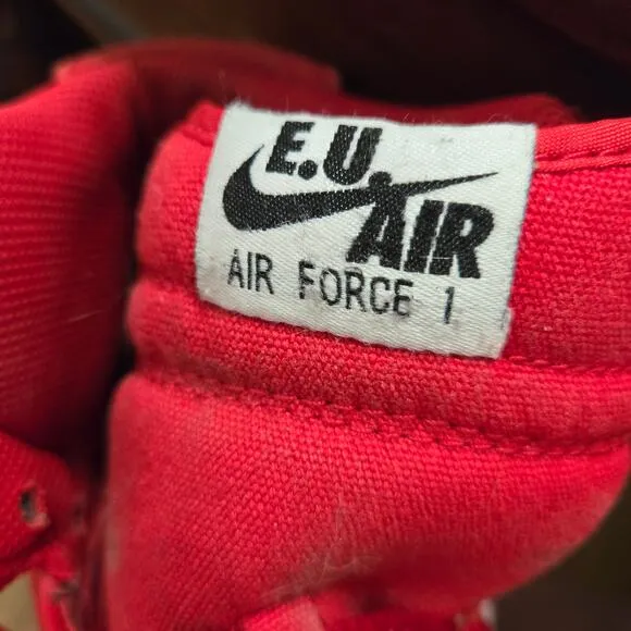 Nike Red - E U Air - Air Force 1 - Hi Top -Lace up - US 11 UK 10 EUR 45 CM 29