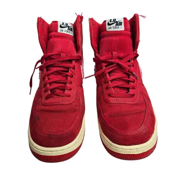 Nike Red - E U Air - Air Force 1 - Hi Top -Lace up - US 11 UK 10 EUR 45 CM 29