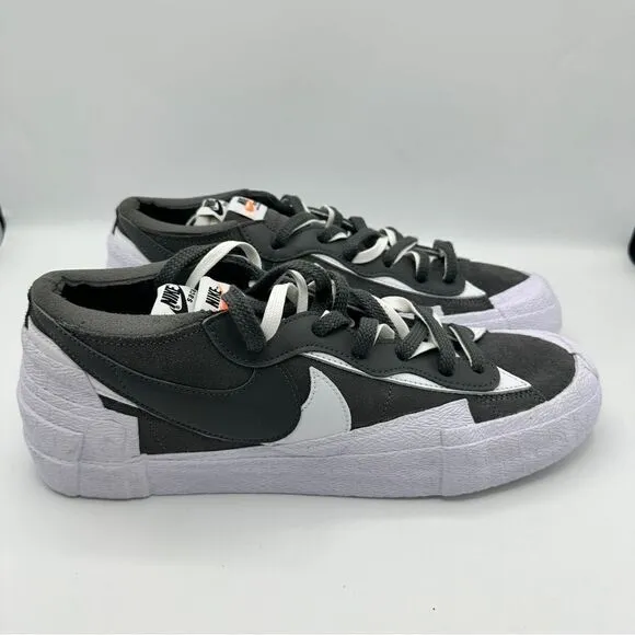 Nike Sacai Blazer Low Shoes Iron Grey White DD1877-002 Mens Size 10.5‎ New