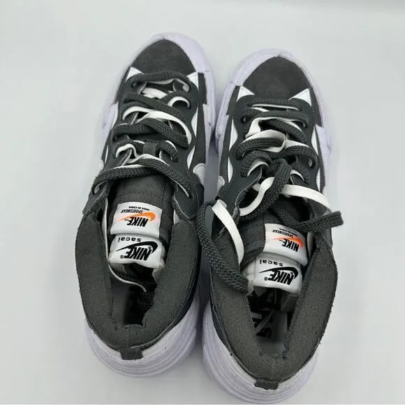 Nike Sacai Blazer Low Shoes Iron Grey White DD1877-002 Mens Size 10.5‎ New