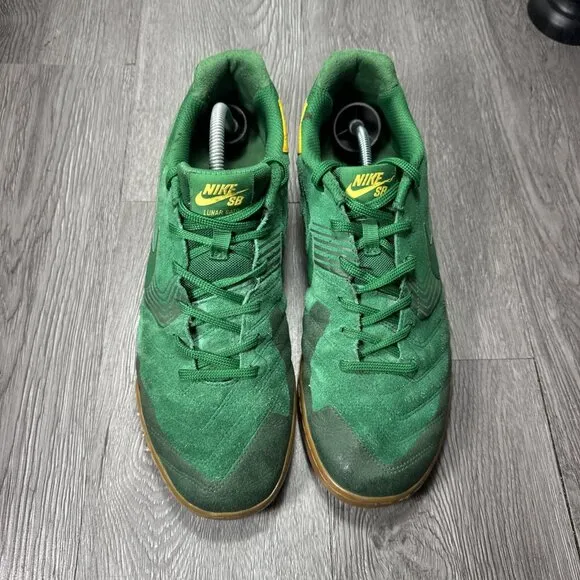 Nike SB Lunar Gato Brazil Shoes Mens 11 World Cup 2014 Edition Pine Green Yellow