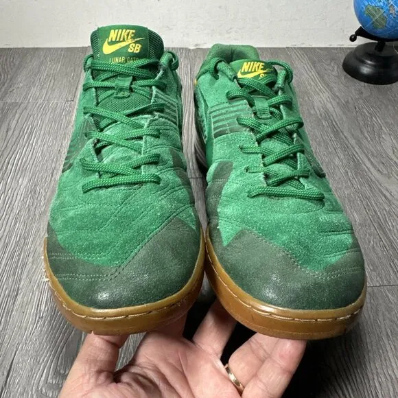 Nike SB Lunar Gato Brazil Shoes Mens 11 World Cup 2014 Edition Pine Green Yellow
