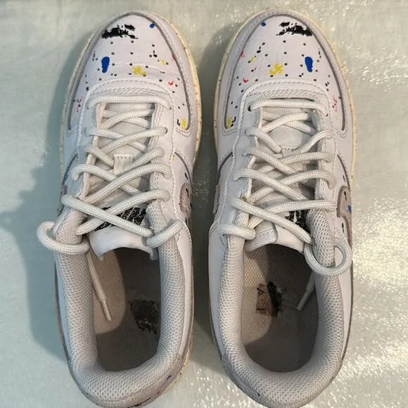 Nike Shoes Air Force 1 Paint Splatter Low Top Sneakers Size Youth 4
