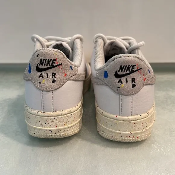 Nike Shoes Air Force 1 Paint Splatter Low Top Sneakers Size Youth 4