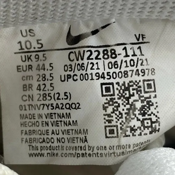 Nike Shoes Mens 10.5 Air Force 1 Low‎ '07 Triple White Sneaker Lace Up Low Top