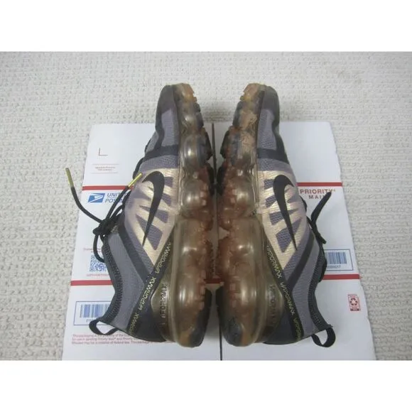 Nike Shoes Mens 12 Black Gray Gold Air VaporMax 2019 Sneakers‎ Lace Up Low Top