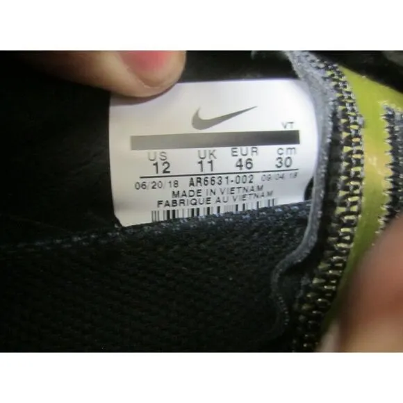 Nike Shoes Mens 12 Black Gray Gold Air VaporMax 2019 Sneakers‎ Lace Up Low Top