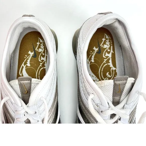 NIKE‎ Shox QVida Womens Sneaker (9.5) 2008 White Gold Brown 315038 191