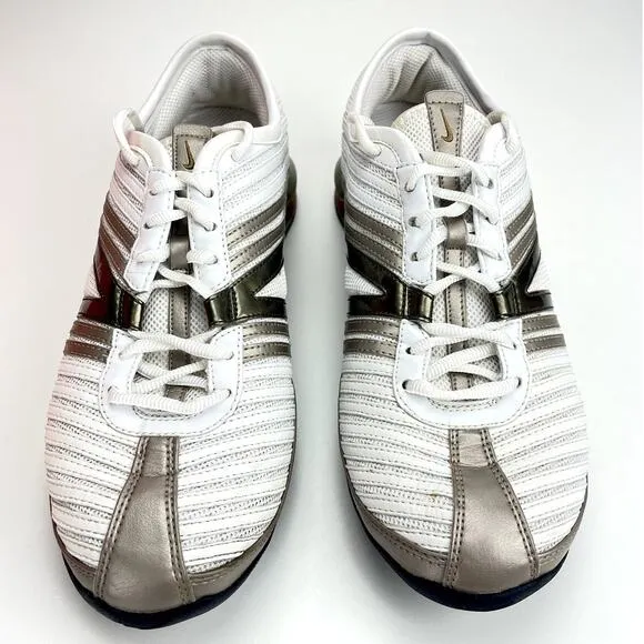 NIKE‎ Shox QVida Womens Sneaker (9.5) 2008 White Gold Brown 315038 191