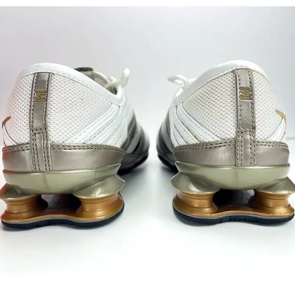 NIKE‎ Shox QVida Womens Sneaker (9.5) 2008 White Gold Brown 315038 191
