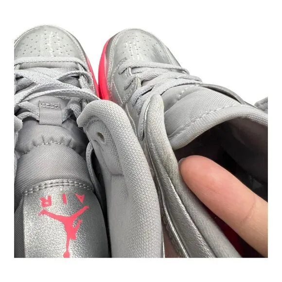 Nike Sneakers Kids 6Y Silver Air Jordan 1 High Top Pink Youth Activewear Orange