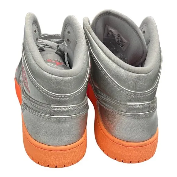 Nike Sneakers Kids 6Y Silver Air Jordan 1 High Top Pink Youth Activewear Orange
