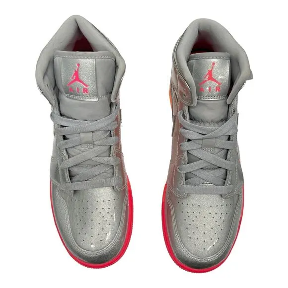 Nike Sneakers Kids 6Y Silver Air Jordan 1 High Top Pink Youth Activewear Orange