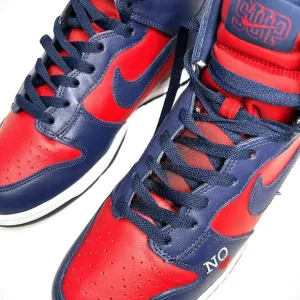 Nike Supreme X Dunk High SB 'By Any Means’ Sneaker in Red Navy Size 11M