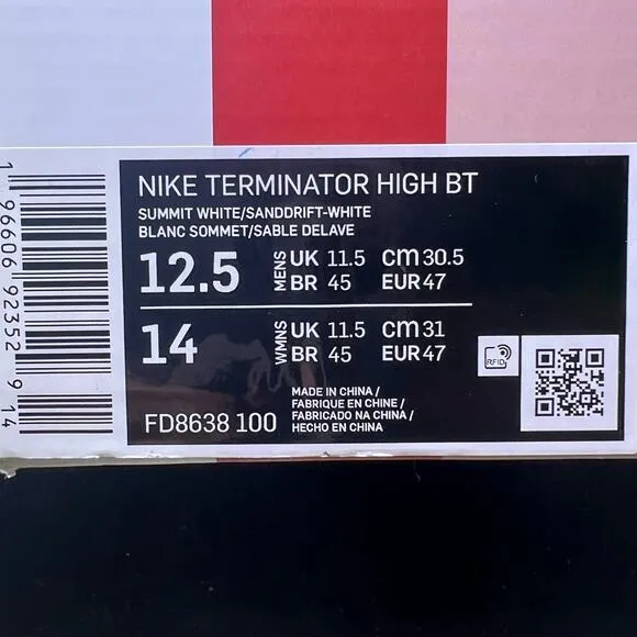 Nike Terminator High BT Be True Summit White SandDrift FD8638-100 Men’s Sz 12.5