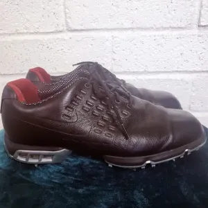 Nike Tiger Woods 314830-001 Black Low Top Golf Shoes Leather Lace up Mens 9.5