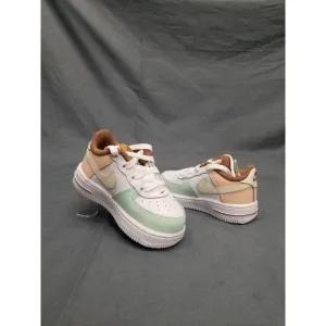 Nike Toddler's Force 1 LV8 Low Top Lace Up White Pink Green Size 5 NEW IN BOX!