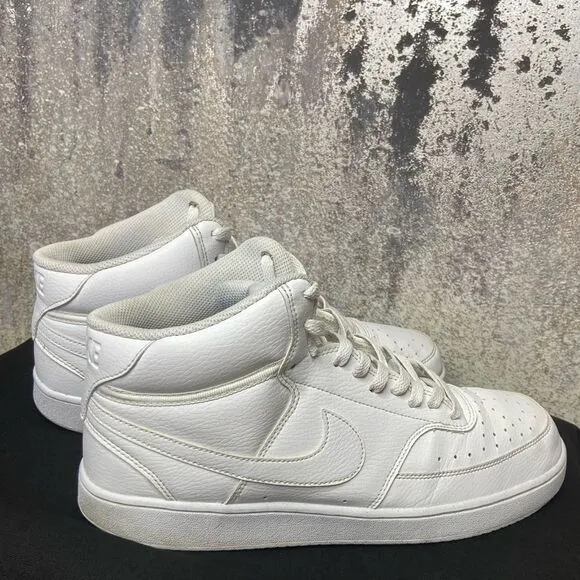 Nike Triple White Court Vision Shoes Mid Men’s Size 12