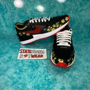 Nike Waffle One Men’s Black Red Sunflower  Low Top Athletic Shoes