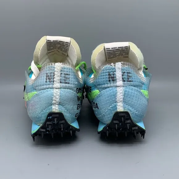 Nike Waffle Racer Off-White Vivid Sky Running Shoes CD8180-400 Women's Sz 7.5