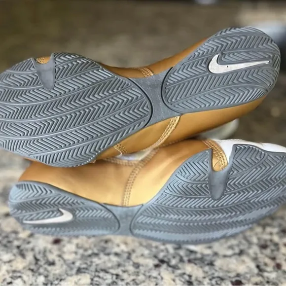 Nike White and Gold Hyper Ko Shoes