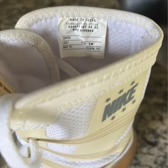 Nike White and Gold Hyper Ko Shoes