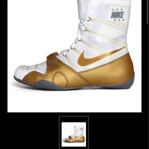 Nike White and Gold Hyper Ko Shoes