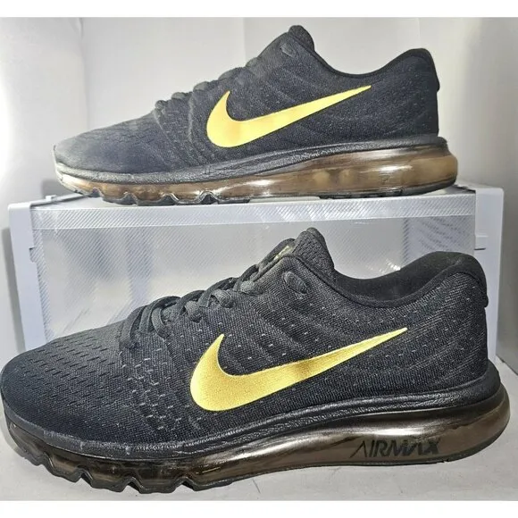 Nike Women's Air Max 2017 Black/Gold Running Sneakers Size 10