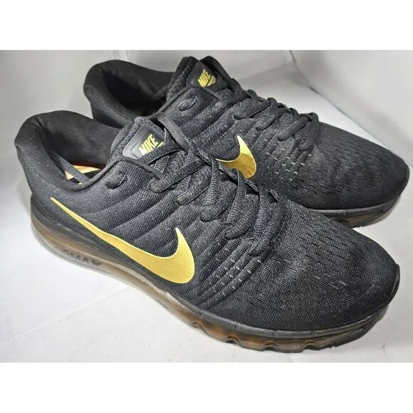 Nike Women's Air Max 2017 Black/Gold Running Sneakers Size 10