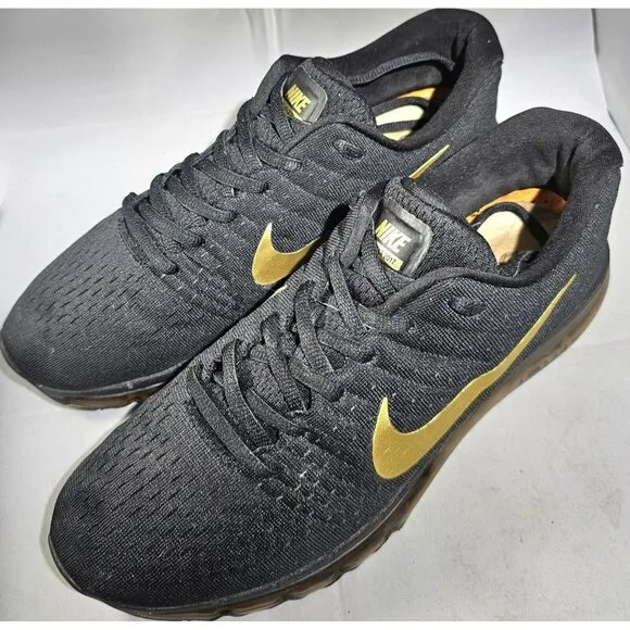 Nike Women's Air Max 2017 Black/Gold Running Sneakers Size 10