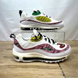 Nike Womens Air Max 98 PRM Snakeskin BV1978-100 White Low Top Lace Up Shoes Sz 8