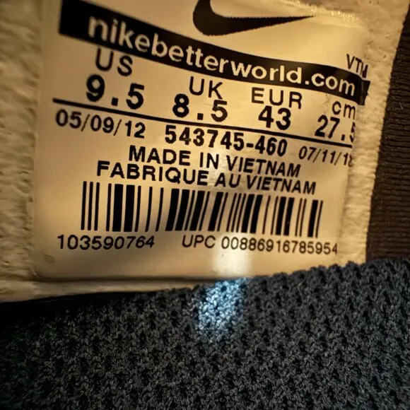Nike x Undercover Labs Gyakusou Free Run 3.0 V4 Sz 9.5 Blue Dusk 543745-460