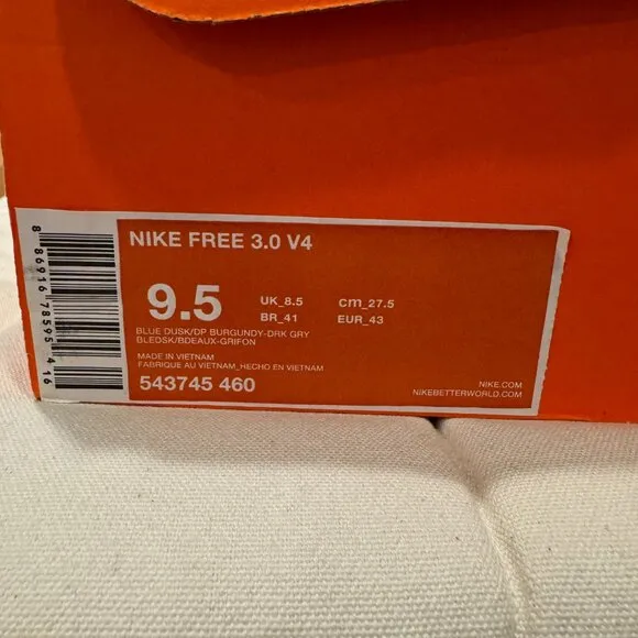 Nike x Undercover Labs Gyakusou Free Run 3.0 V4 Sz 9.5 Blue Dusk 543745-460