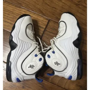 NIKE ZOOM AIR PENNY II BOY BASKETBALL SHOES SIZE 5.5Y US 333886-100 WHT/BLUE