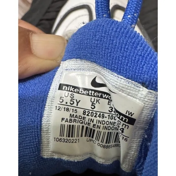 NIKE ZOOM AIR PENNY II BOY BASKETBALL SHOES SIZE 5.5Y US 333886-100 WHT/BLUE